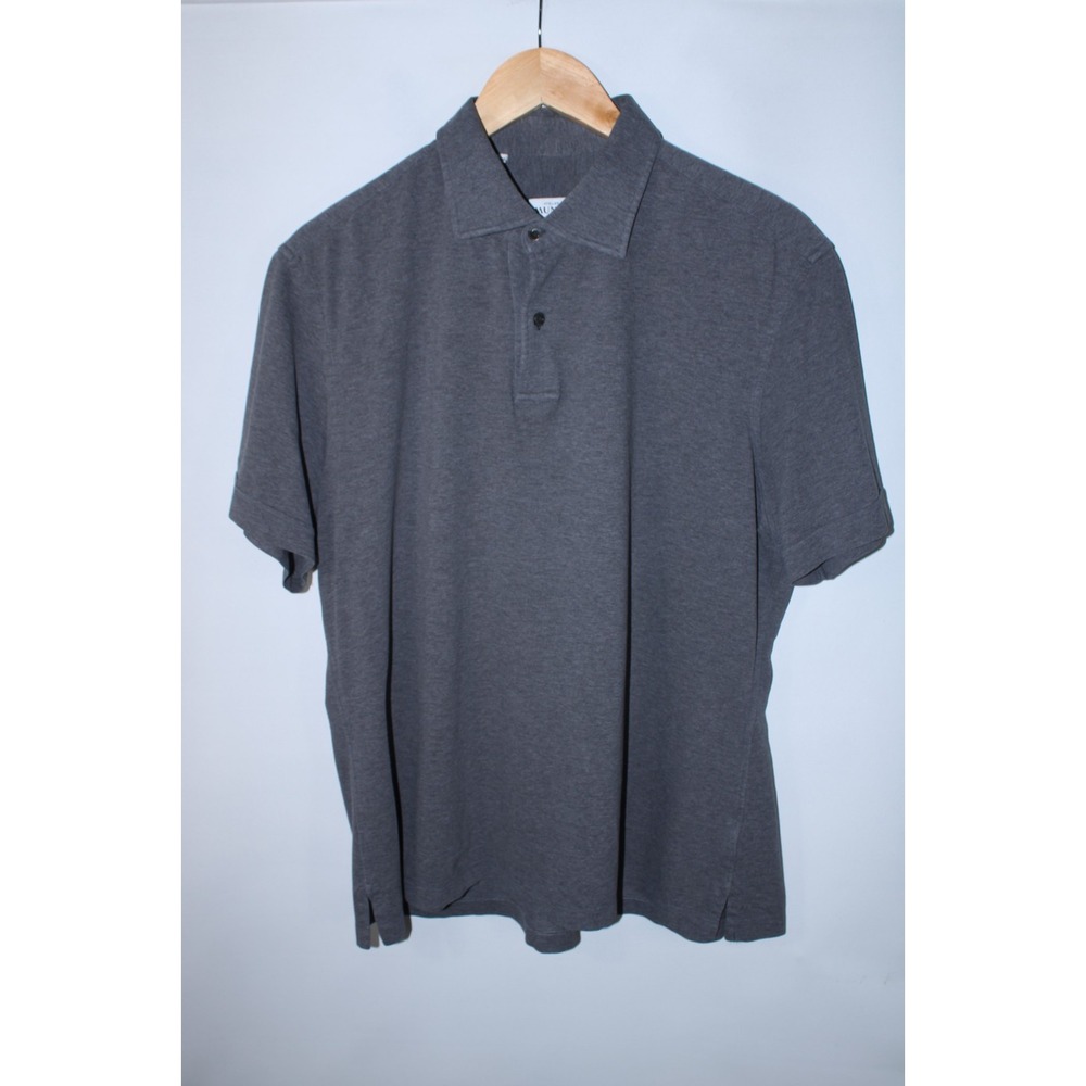 Atelier Munro Men's Size 43 - 17 Gray Cotton Short Sleeve Polo Shirt